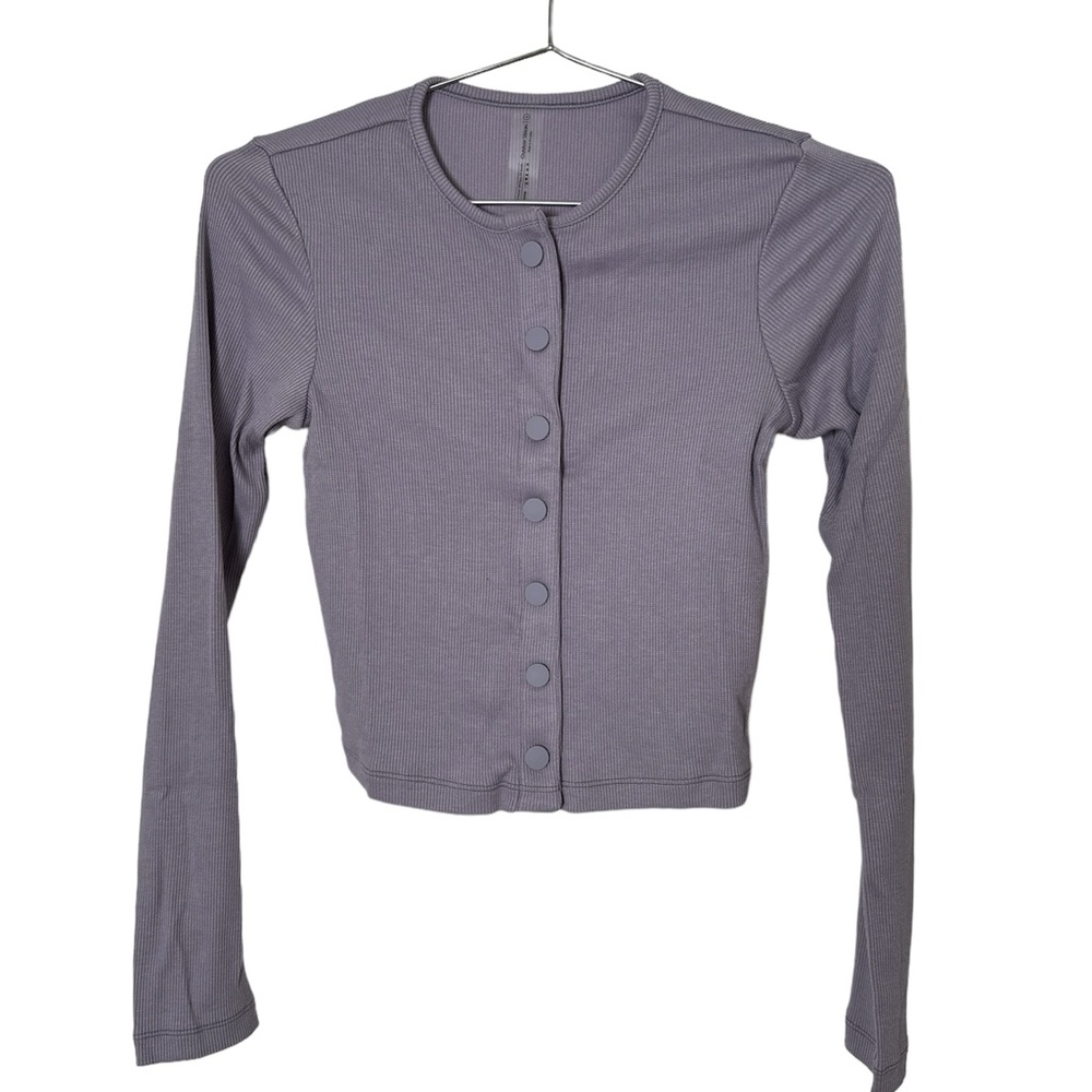 NWT Outdoor Voices CozyRib Cropped Cardigan in Earl Grey - Picture 6 of 8